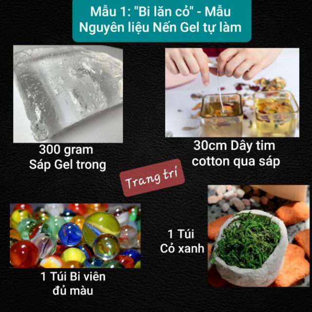 [Chưa có ý tưởng làm Nến] Mẫu trang trí 1: &quot;Bi lăn cỏ&quot; - Mẫu Nến Gel trong Tự làm - 9293store - 9293kitdecor