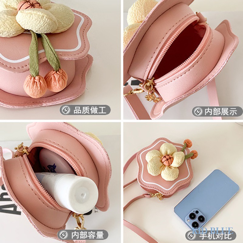 Túi Đeo Chéo Đính Hoa Nhỏ Dễ Thương Cho Bé