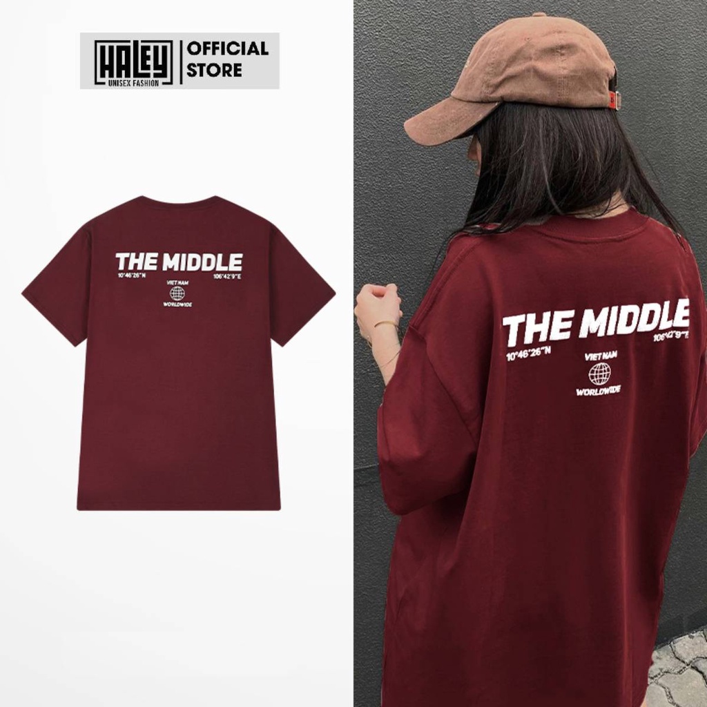 Áo Thun Nam Nữ Unisex The Middle TN55 HALEY Phong Cách Basic Hàn Quốc Chất vải Cotton cao cấp Thoáng Mát