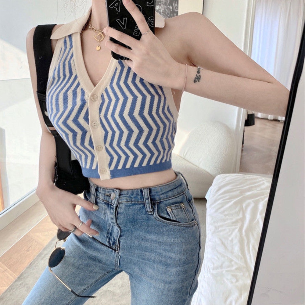 Áo Sơ Mi Cổ polo Hở Lưng Phong Cách Mới Xuân Hè