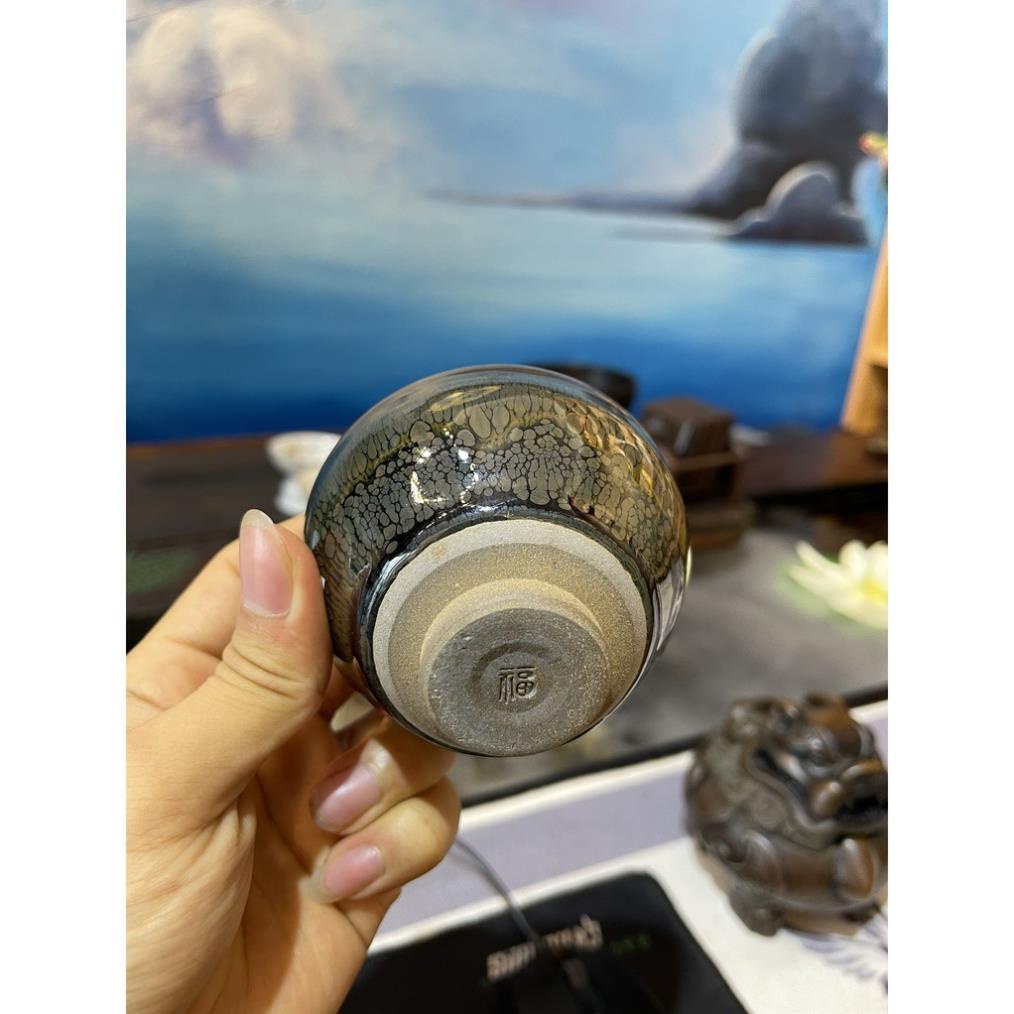 Chén thiên mục kiến diêu nung củi, chén thiên mục nung củi, chén thiên mục dáng nón, chén nón, chén trà đạo, chén chủ.