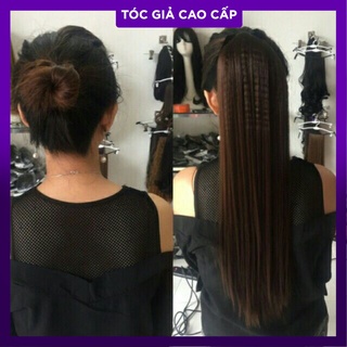Tóc cột thẵng bấm nhuyễn hình thật