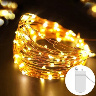✨Đèn dây kẽm dùng pin 2A 10m 100 led vàng, đèn trang trí lung linh siêu đẹp✨