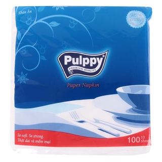 Khăn giấy ăn Pulppy Paper Napkin không mùi gói 100 tờ