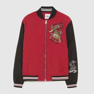 Áo khoác bomber họa tiết Zara Man chính hãng