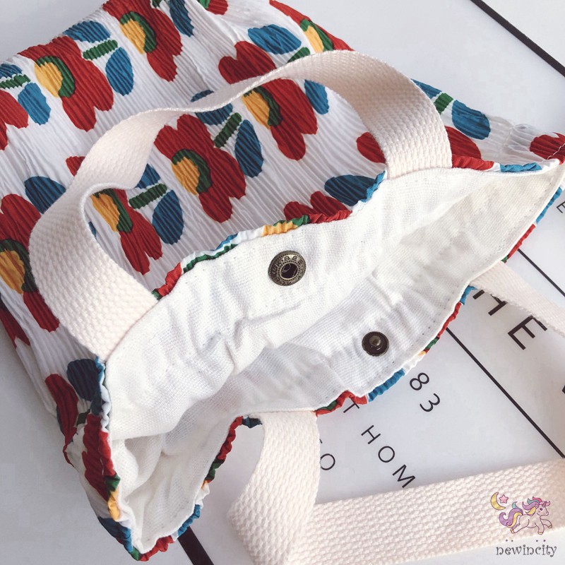 Túi xách tay in họa tiết hoa phong cách Hàn Quốc hợp thời trang cho bé gái