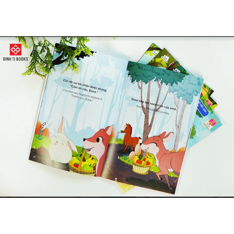 Sách - Truyện tranh song ngữ Việt-Anh dành cho trẻ em - Cùng học cư xử tốt  - bộ 10 cuốn - đinh tị