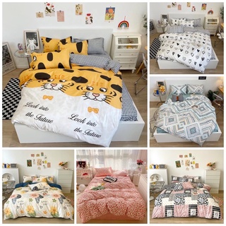 Bộ drap & chăn phao cotton poly 5 món mẫu mới