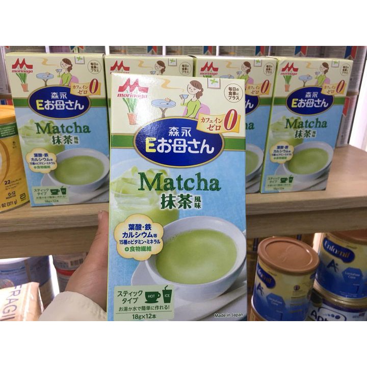 Sữa bầu Morinaga vị matcha nội địa Nhật Bản 12 gói x 18g Date 2/2024
