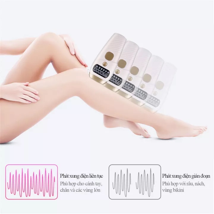 Máy triệt lông IPL990000, triệt lông toàn thân, sử dụng ánh sáng IPL không gây đau rát, cho mọi loại da