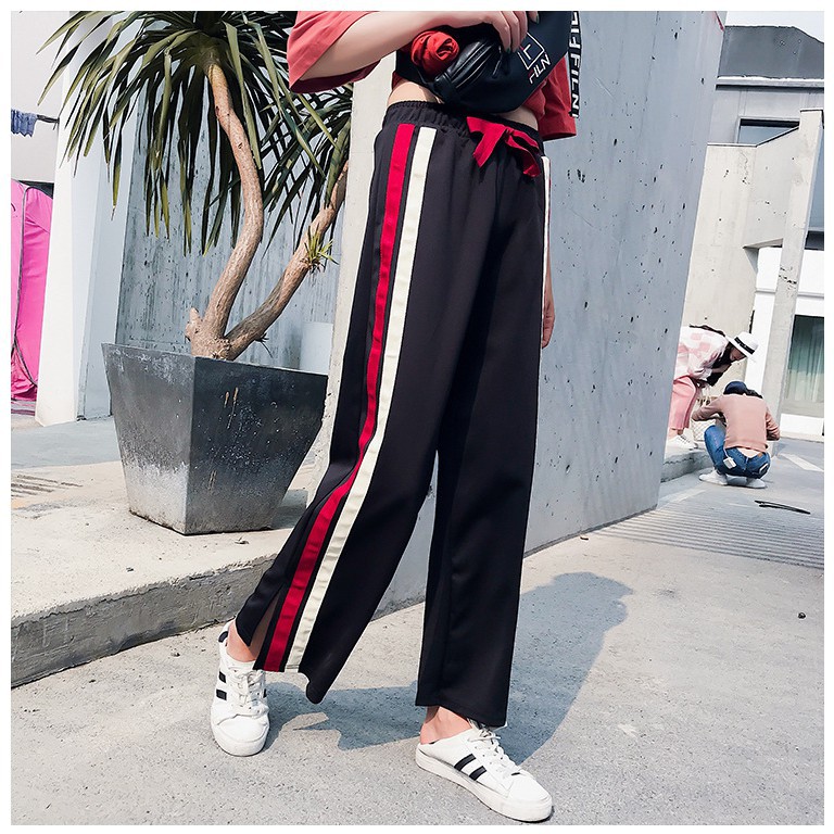 Quần thun dài lưng cao ống xẻ tà thời trang Hàn Quốc cho nữ | BigBuy360 - bigbuy360.vn