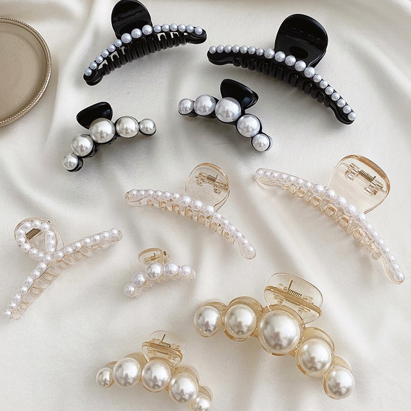 Kẹp tóc đính ngọc trai lớn phong cách Hàn Quốc thời trang thanh lịch cho nữ