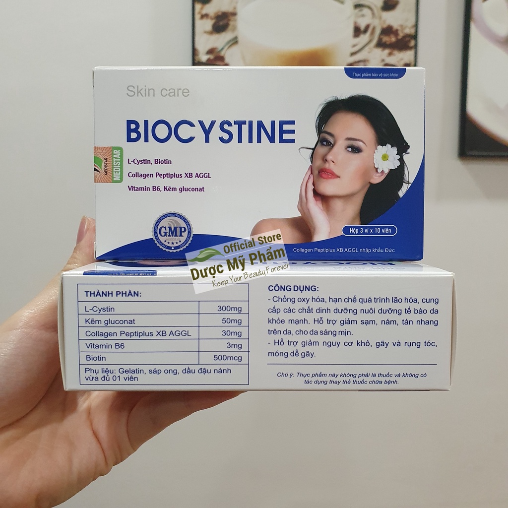 Viên Uống Biocystine - Đẹp Da, Đẹp Tóc, Giảm Mụn, Mờ Thâm Nám, Chống Lão Hoá