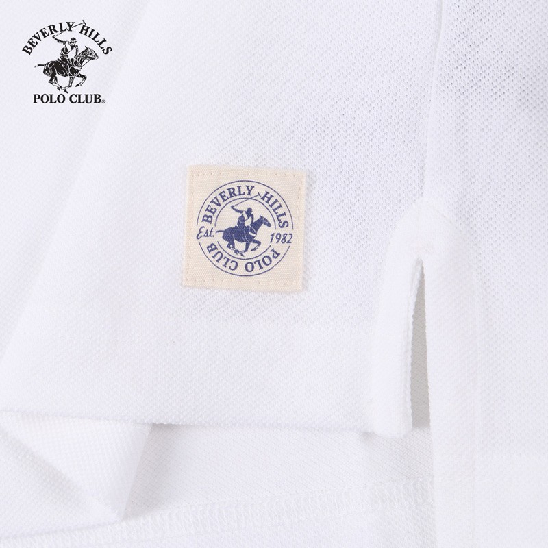Áo polo ngắn tay Nam Beverly Hills Polo Club Slimfit 100% cotton Trắng PMRSS20TL111