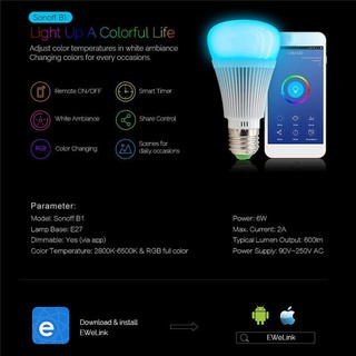 Bóng Đèn Led Đổi Màu Thông Minh Sonoff B1