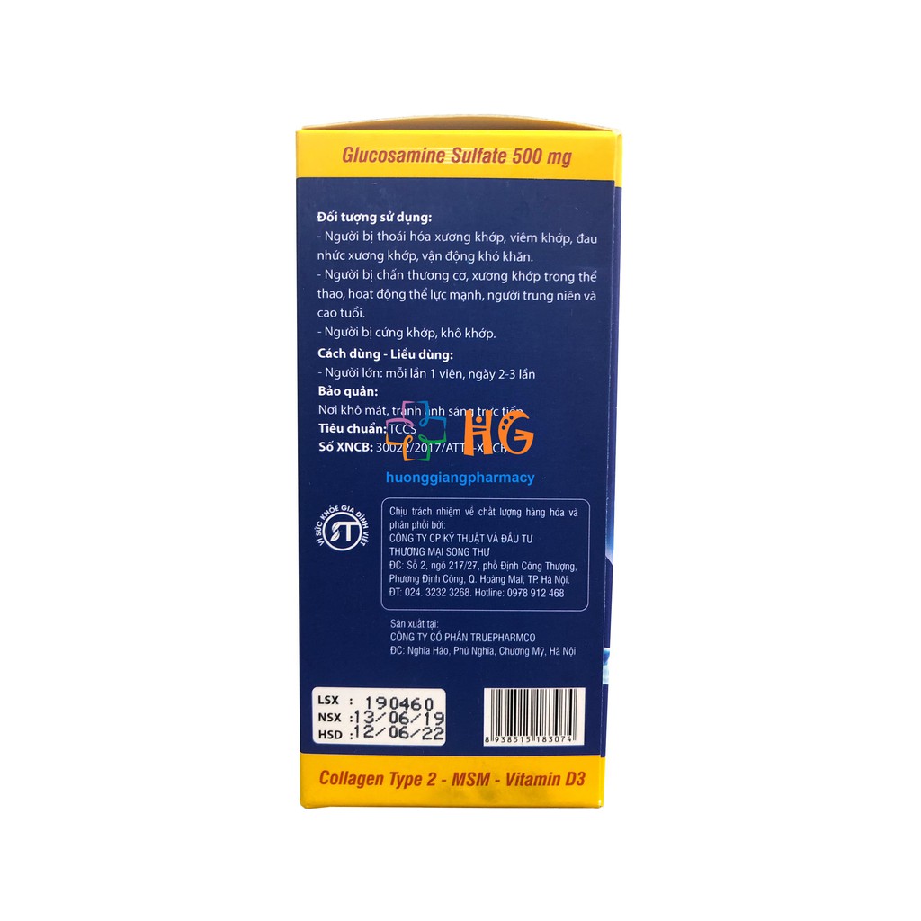 Joint Bone Max Giúp giảm quá trình thoái hóa khớp Giảm đau do khô các khớp Viêm khớp Cứng khớp Hộp 50 Viên