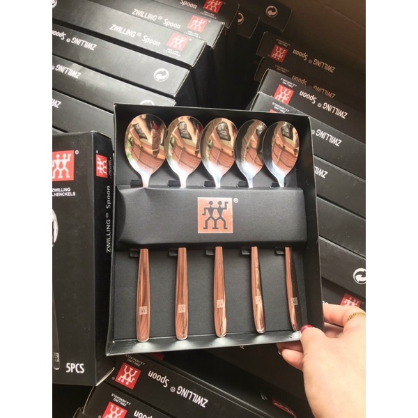 Set 5 thìa inox cao cấp bền bỉ - thìa cán dài dễ dàng sử dụng