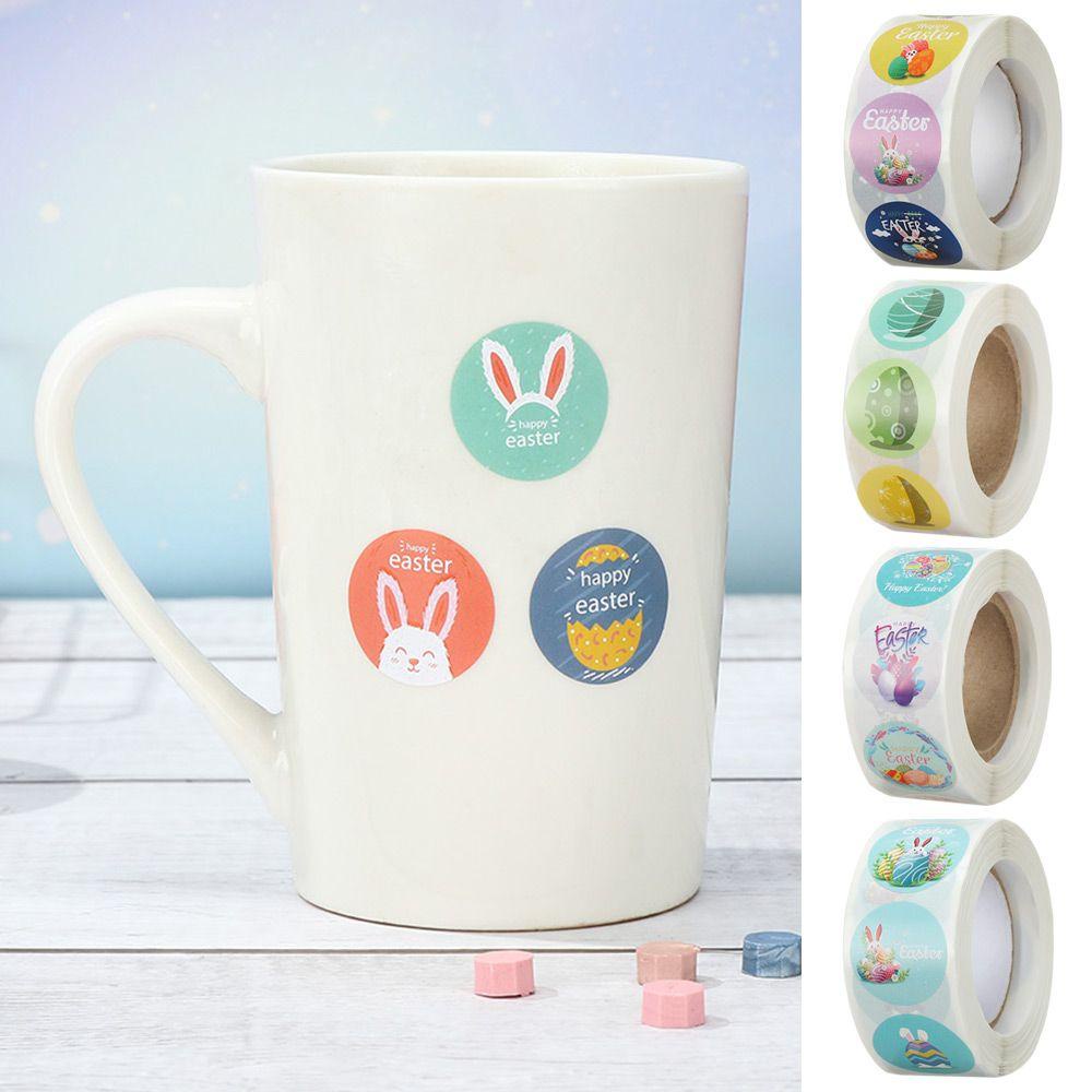 Cuộn 500 Nhãn Dán Tròn Trang Trí Cửa Sổ Lễ Phục Sinh DIY
