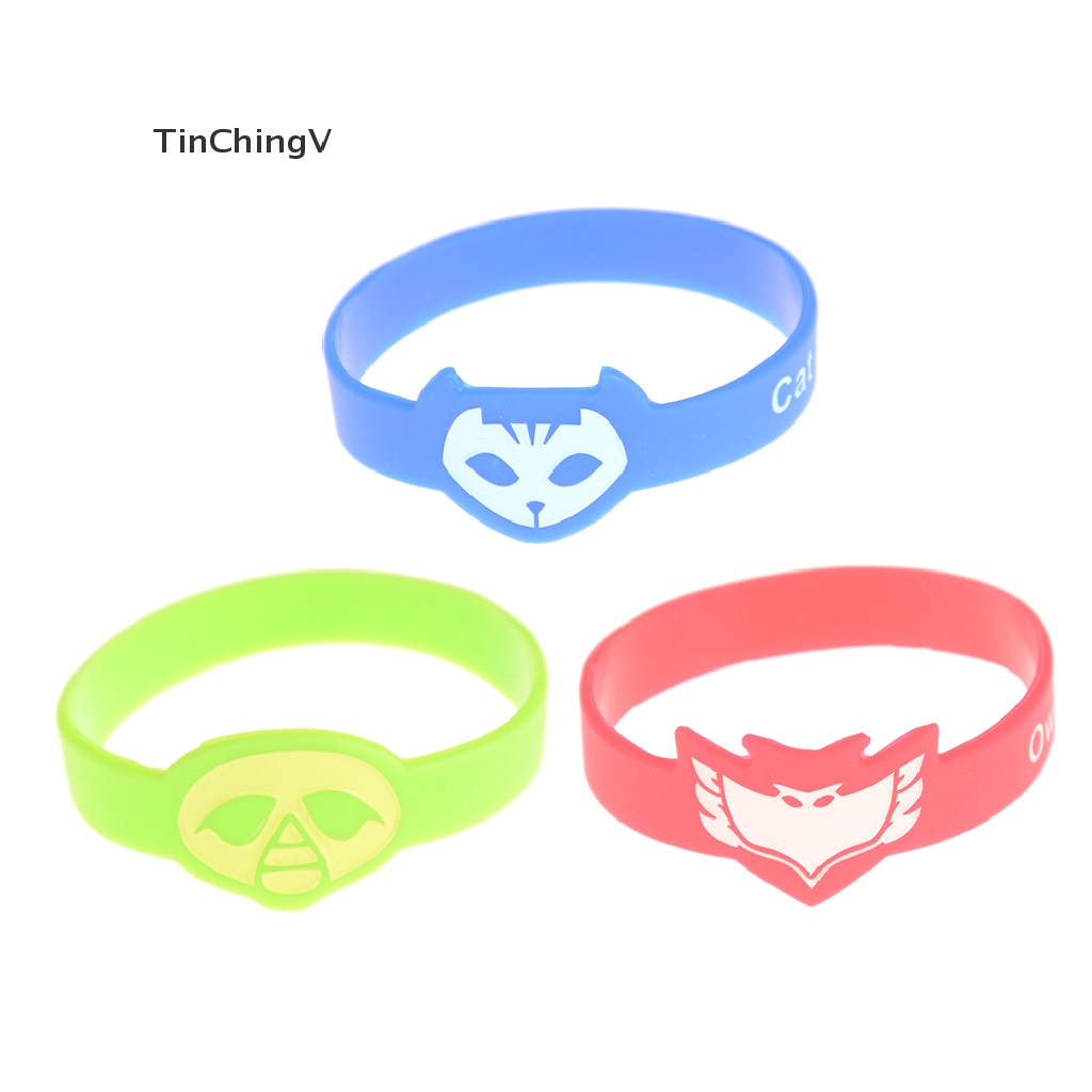 Vòng Đeo Tay Silicone Hình Tắc Kè / Mèo / Cú Mèo Cho Bé Trai