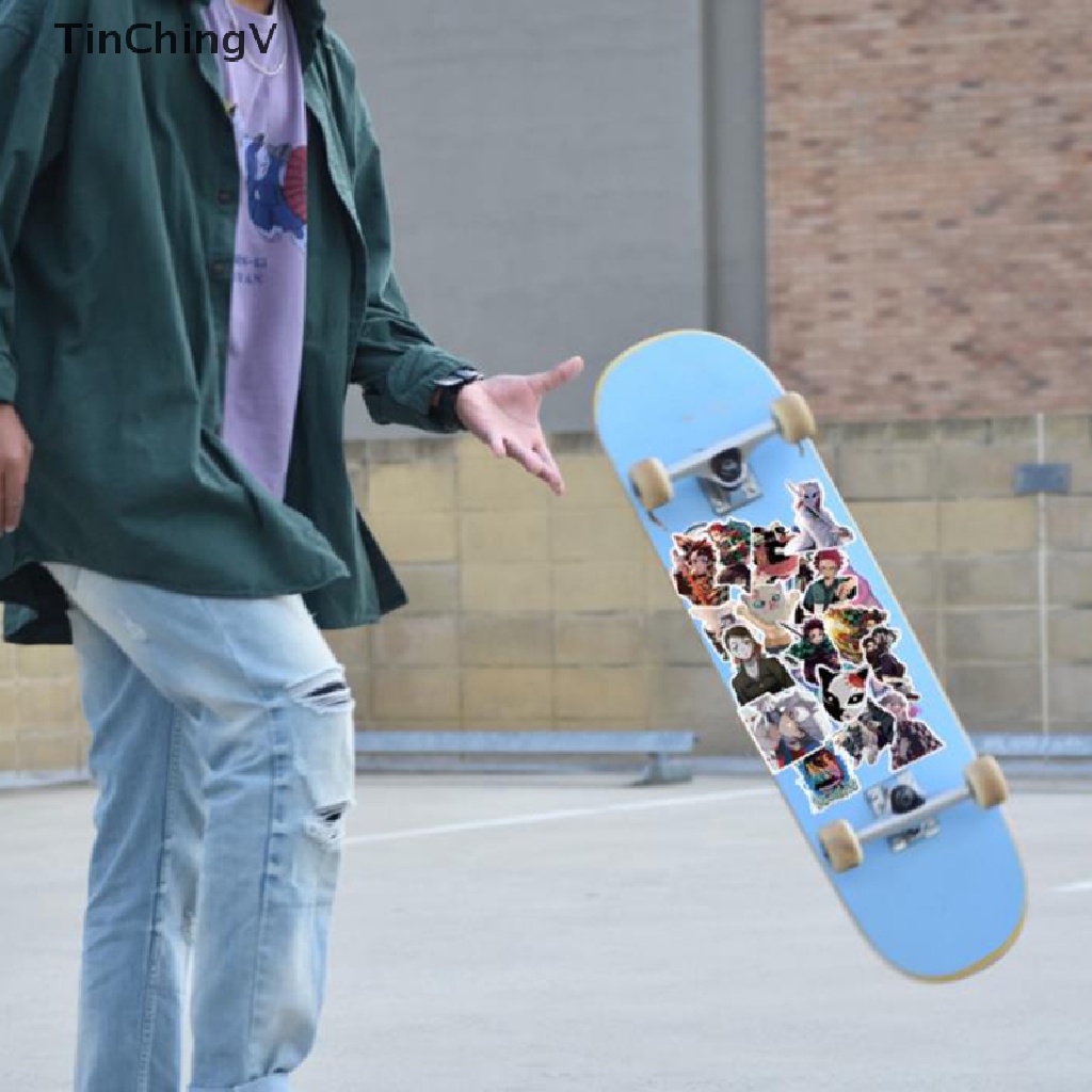 Bộ 200 Sticker Hoạt Hình Demon Slayer Bằng PVC Trang Trí Ván Trượt / Laptop / Guitar DIY