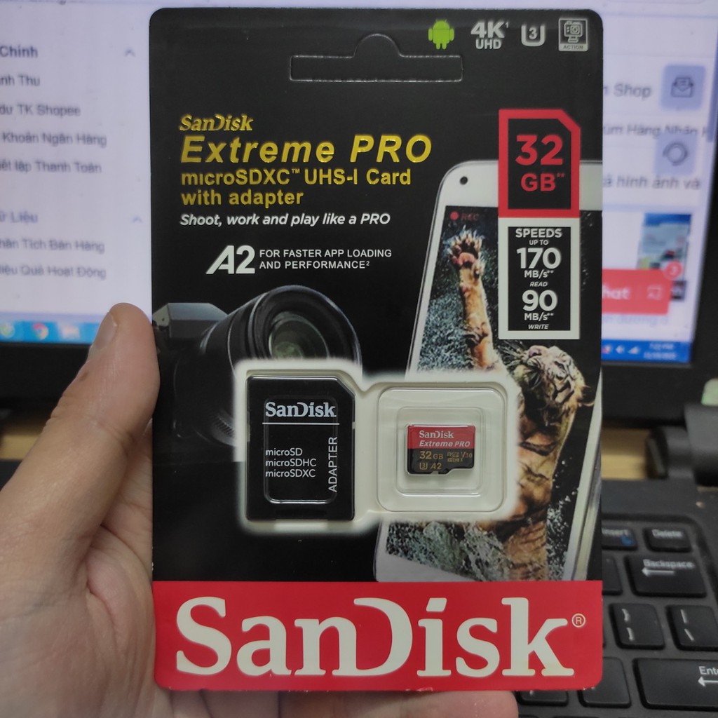 Thẻ nhớ MicroSD Sandisk 32GB 64GB 128GB Extreme Pro upto 170MB/s