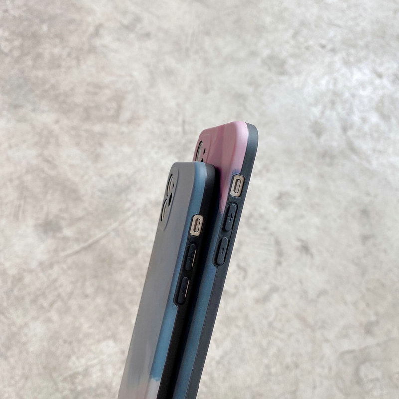 Ốp iPhone SE 2020 6 6s 7 8 Plus X Xr Xs 11 12 Mini Pro Max Mặt Thẳng Màu Nước Khung Silicone Gương đứng Vỏ điện thoại Mềm