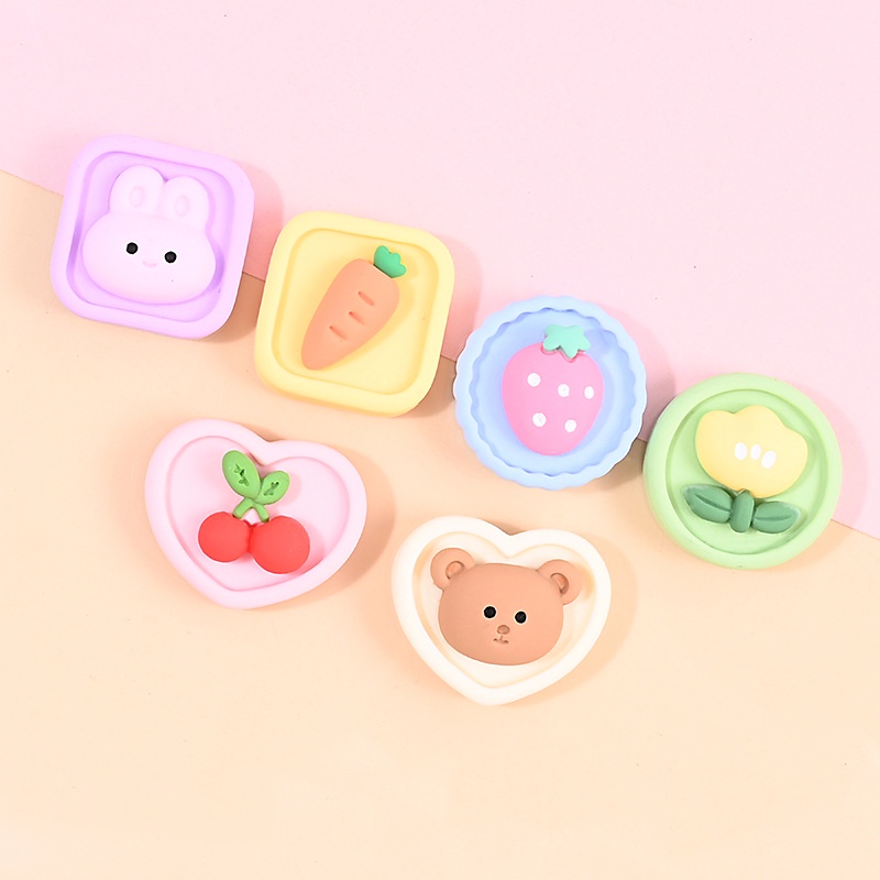 Set 10 Phụ Kiện Trang Trí Ốp Điện Thoại Hình Động Vật Dễ Thương