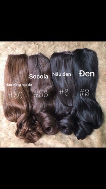 Phím phồng 3 kẹp tóc giả thẳng cao cấp❤️ 1 sét 2 miếng, mỗi miếng 3 kẹp 2 bên- ảnh thật