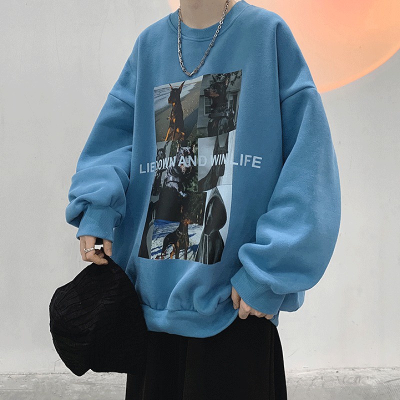 Shineess Áo Sweater Nỉ Bông Love Wins Thu Đông Ulzzang hiphop In Unisex Form Rộng Size M-8XL