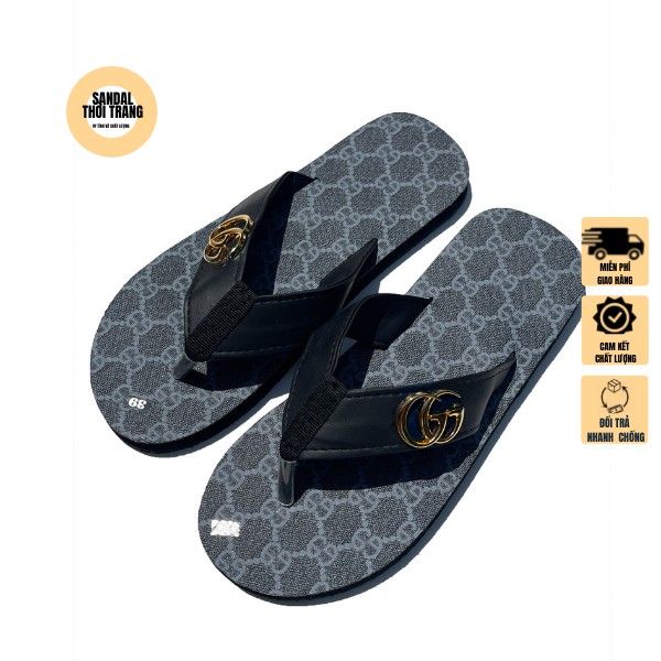 Dép sandal quai kẹp nam GG xanh cao cấp giá rẻ [ẢNH THẬT 100%]