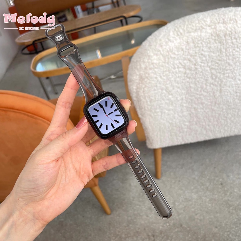 Dây Đeo Bằng silicone Trong Suốt Cho Đồng Hồ Thông Minh iwatch 8 / 7 / 6 / SE / 5 / 4 / 3 8 45 / 44 / 42 / 41 / 40 / 38mm