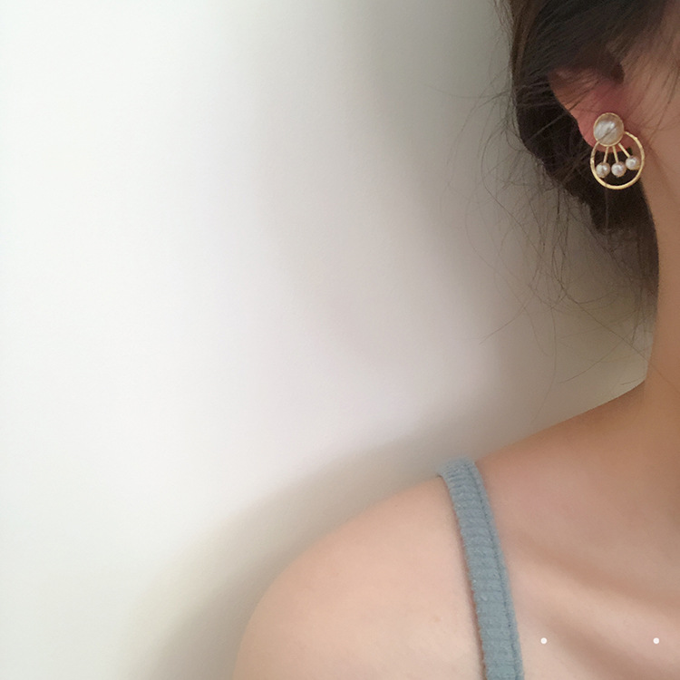 Hoa Tai Dáng Dài Đính Ngọc Trai Nhân Tạo Thời Trang