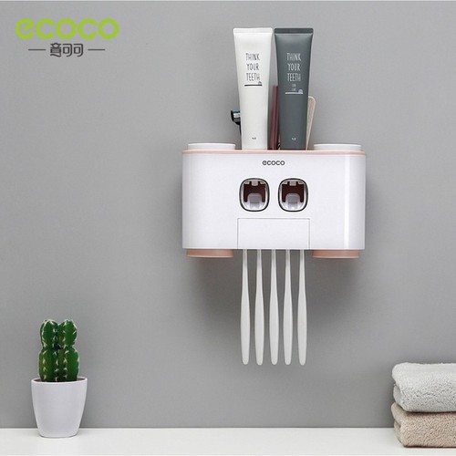 Bộ nhả kem đánh răng tự động cao cấp Ecoco 4 cốc