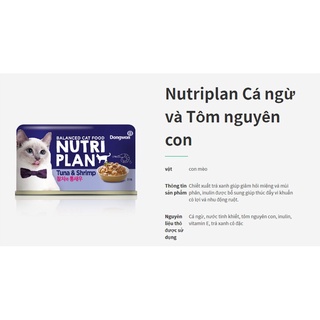 Pate Nutri Plan cá ngừ và tôm cho mèo 160gr