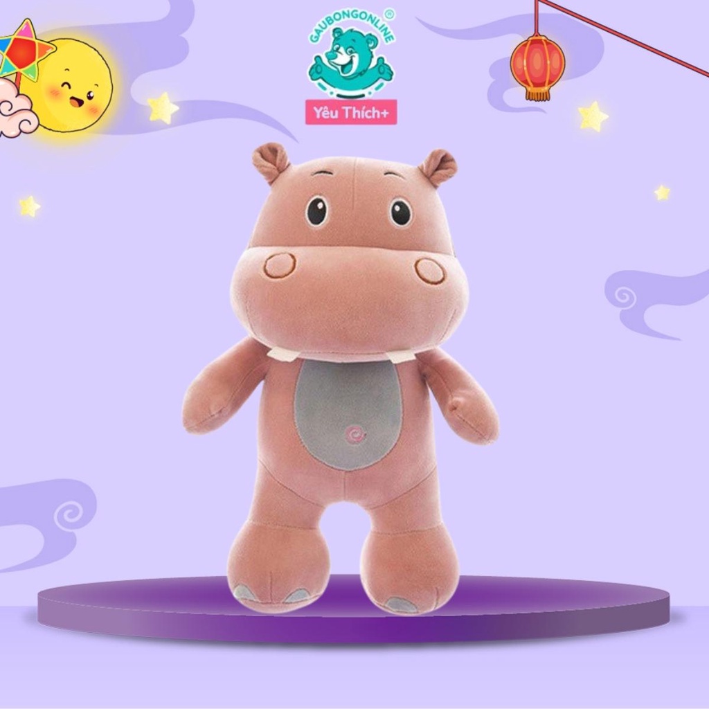 Gấu bông hà mã hồng đứng 40 cm