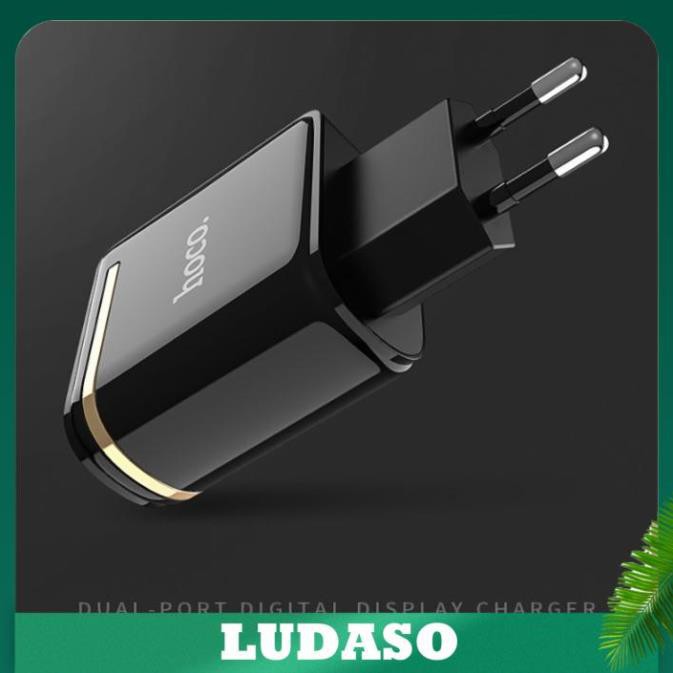 Củ sạc hỗ trợ sạc nhanh 2,4A hiển thị thông số led HOCO C39 LUDASO