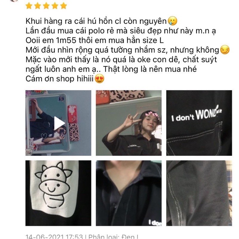 Áo polo nam nữ form rộng chỉ nổi ulzzang Hàn Quốc 🌸 Áo thun cổ bẻ logo bò sữa unisex🌸 freeship🌸 sale | BigBuy360 - bigbuy360.vn