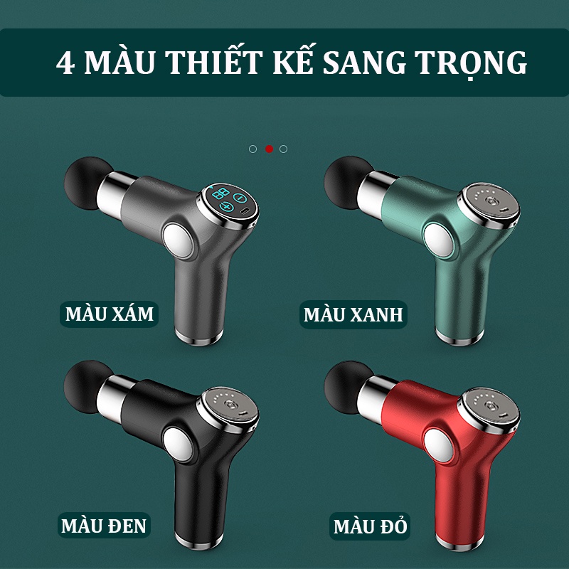 Máy massage cầm tay KH515 giảm đau nhức toàn thân hiệu quả, súng masage đấm lưng, giảm đau cơ có 4 đầu thay thế BH6TH