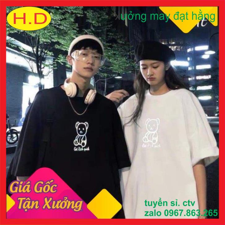 áo phông, thun tay lỡ nam nữ❤áo phản quang 7 màu gấu rick❤áo cổ tròn form thụng unisex chất cotton🦋thời trang cặp đôi