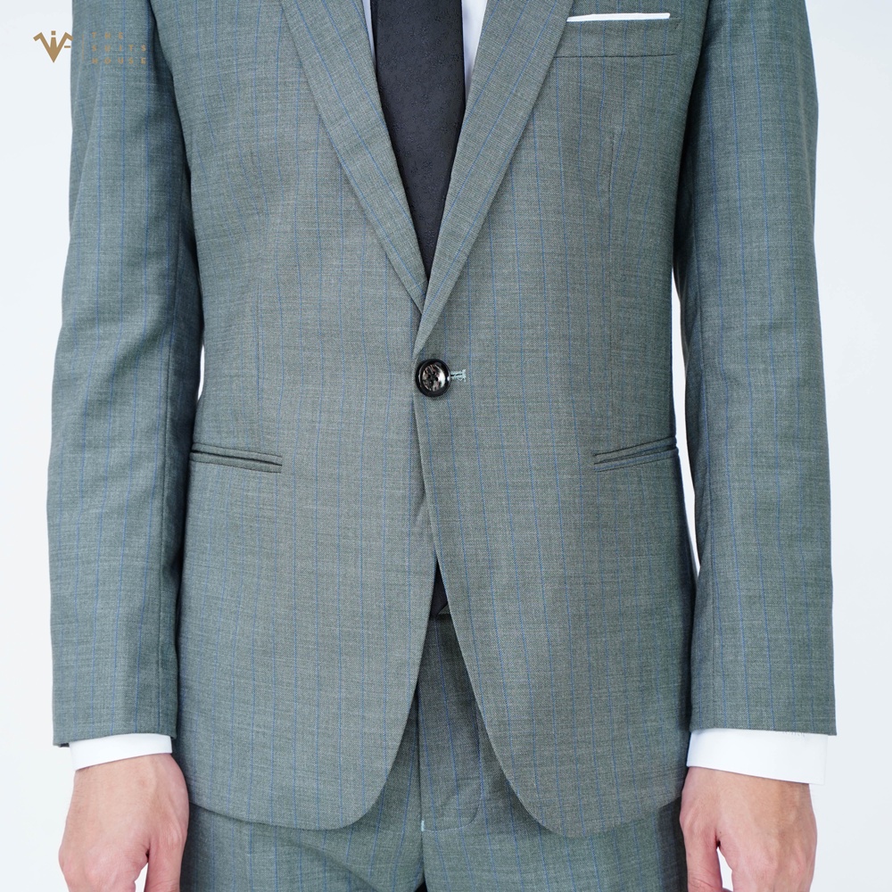 Bộ vest nam xanh rêu kẻ ô, suits sartorial chất WOOL The Suits House