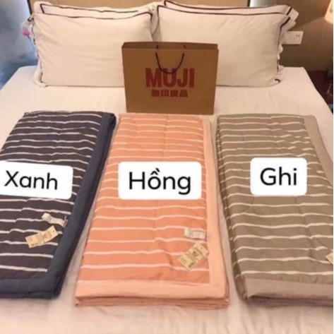 Chăn đũi Muji kẻ hè thu xuất Nhật, mền mỏng thu hè mẫu mới nhất 2020