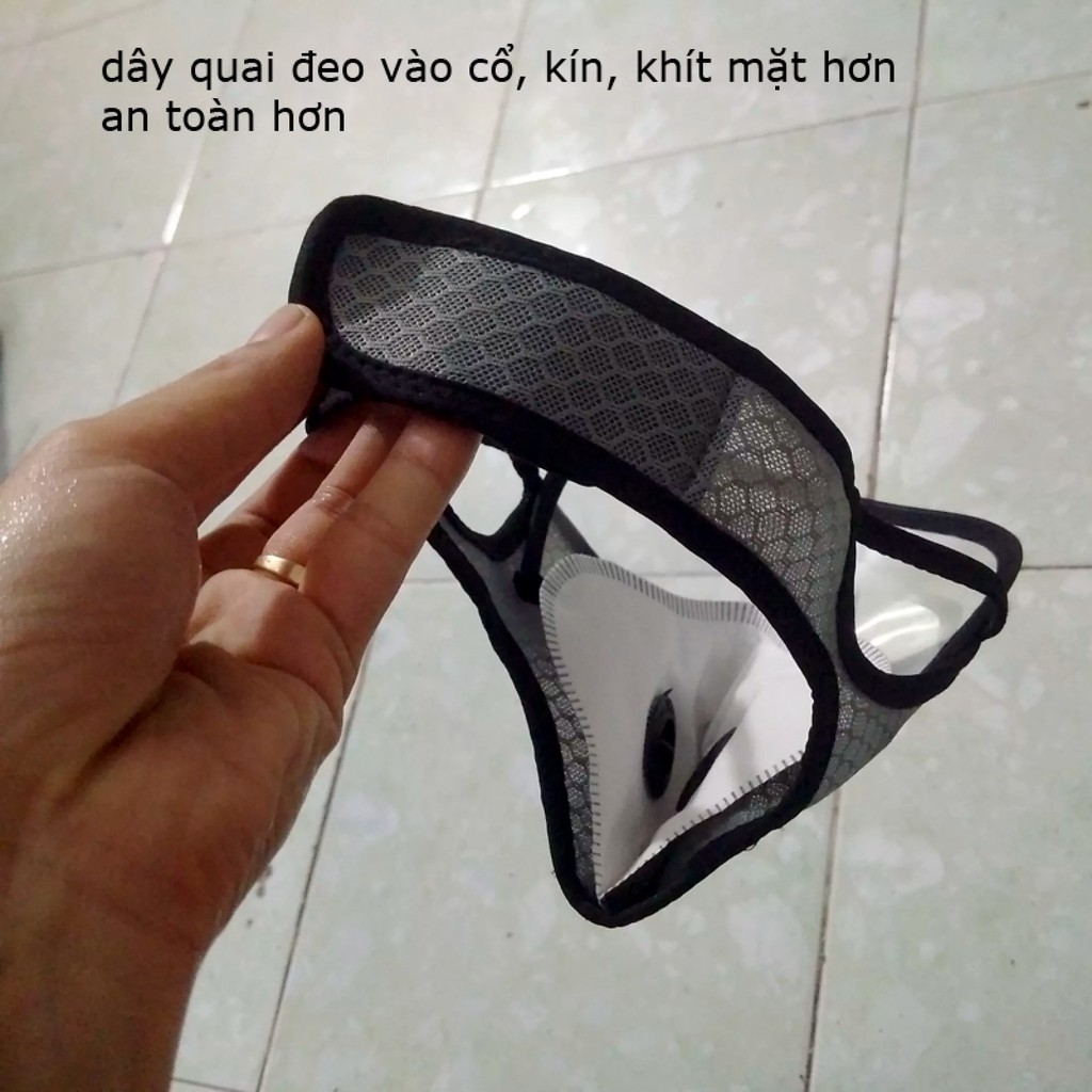 Khẩu trang kèm màng chắn - vải lưới kèm lớp chắn khuẩn - giặt thoải mái