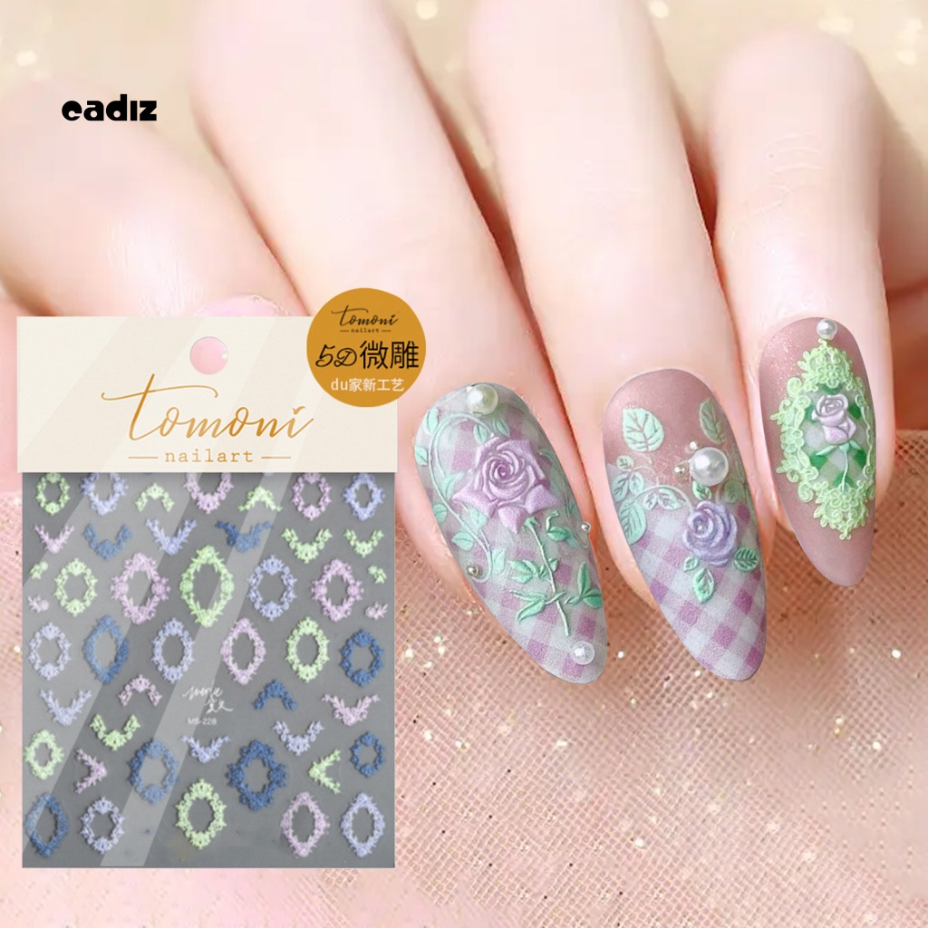 Miếng Dán Trang Trí Móng Tay Hình Hoa Xinh Xắn
