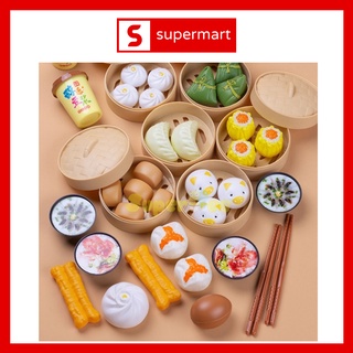 Bộ Đồ Chơi Thức Ăn 84 Chi Tiết SuperMart Cao Cấp, Nhựa ABS An Toàn Cho Bé Nhận Biết Các Món Ăn