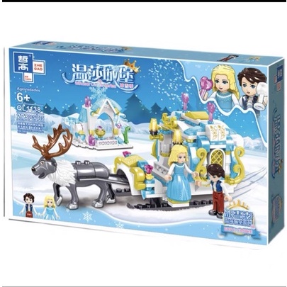 [Hàng mới về] Bộ Lego Xếp hình Nữ hoàng băng giá Frozen Xe tuần lộc 273 Mảnh