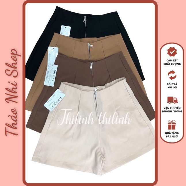Quần short đùi dây kéo trước_ Quần đùi khoen lưng cao mã mới ĐH