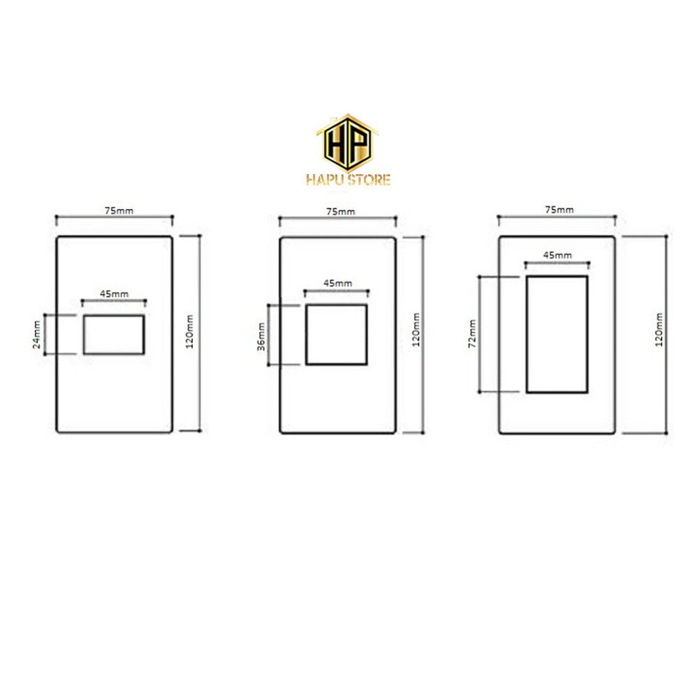 Mặt công tắc ổ cắm LG tech kính cường lực màu đen - chuẩn Việt Nam