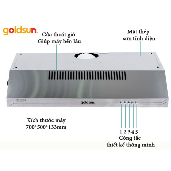 Máy hút mùi Goldsun GS-709I* (Điều khiển cơ)