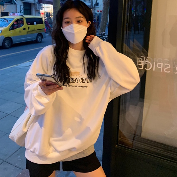 NRVP Áo Hoodie Tay Dài Dáng Rộng Phong Cách Hàn Quốc Mới Cho Nữ