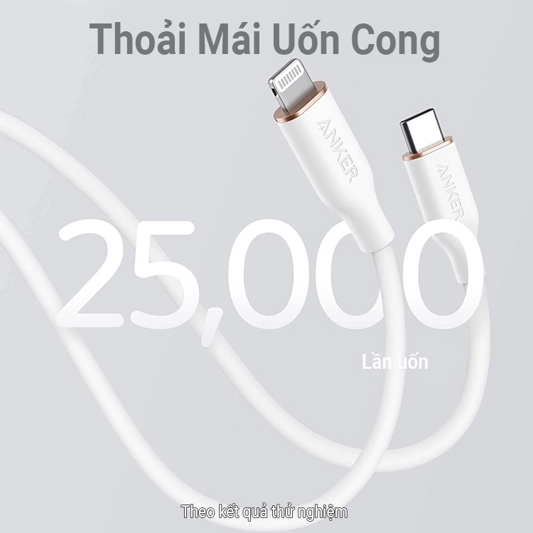 Cáp sạc ANKER PowerLine III FLOW USB-C to Lightning dài 0.9m dành cho iPhone iPad - A8662